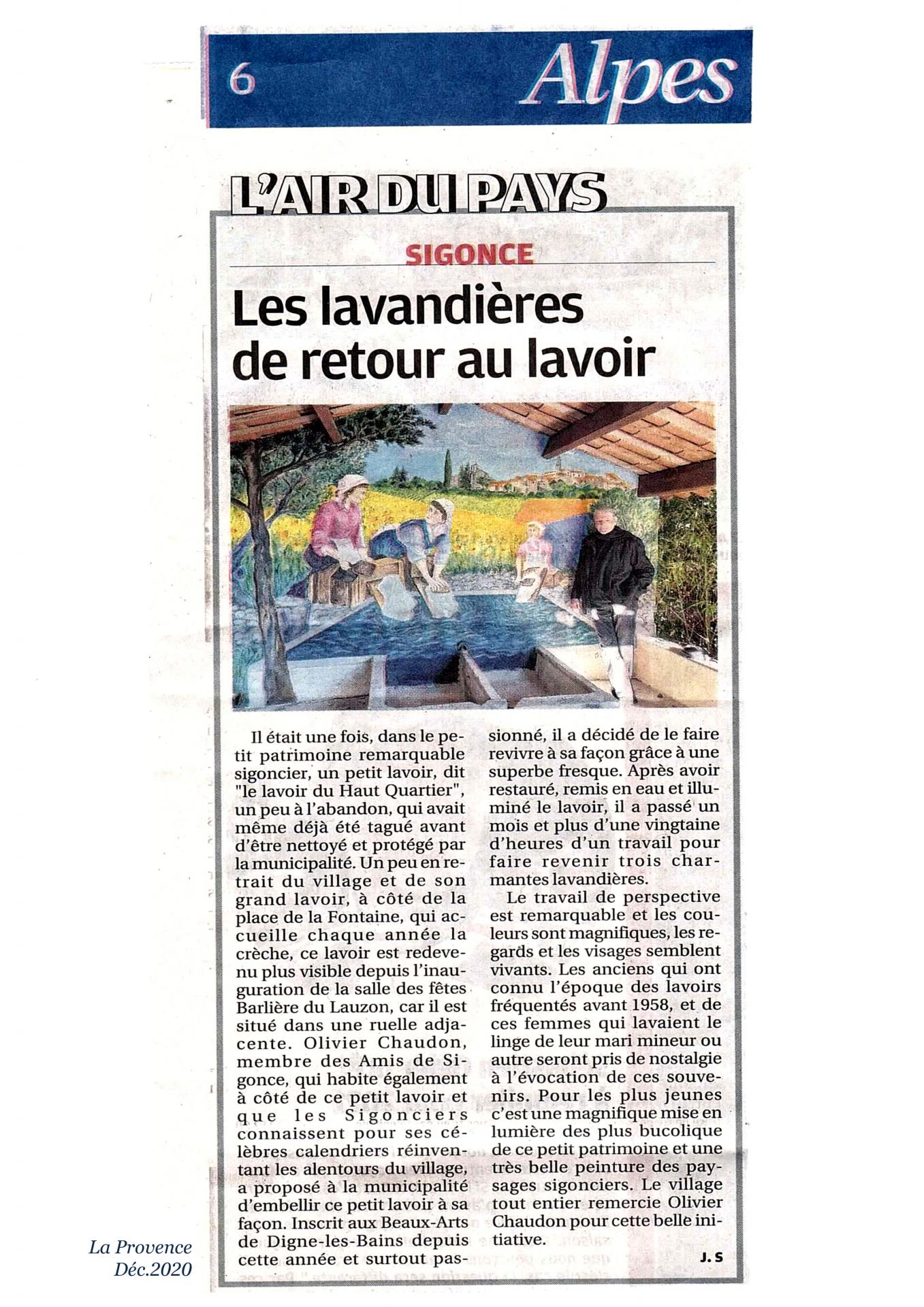 Article de Julie Schneider dans La Provence
